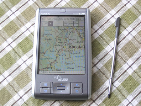 Min Fujitsu-Siemens Pocket Loox n520 med inbyggd GPS
