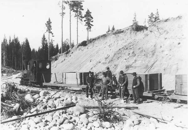 Gruståg i Västerud ca 1916