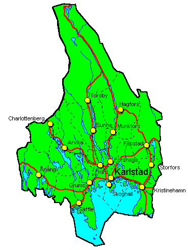 A simple map of Värmland